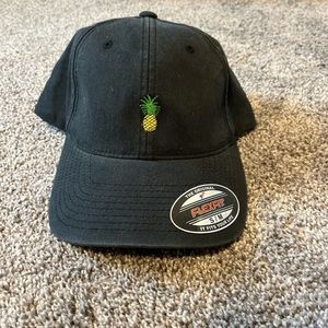 NEW Dark Blue Cotton-Blend Flexfit Baseball Cap Pineapple Embroidery Versatile